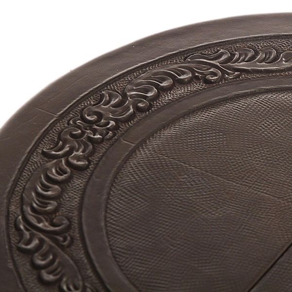 Alternate image for Collectible Mahogany Leather Folding Accent Table Garland