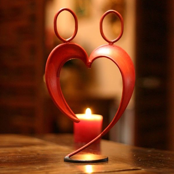 Alternate image for Romantic Red Relationship and Wedding Sculpture of Steel Alliance
