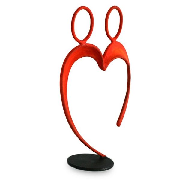 Alternate image for Romantic Red Relationship and Wedding Sculpture of Steel Alliance