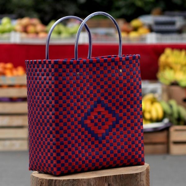 Alternate image for Red and Blue Recycled Tote Crafts Fair