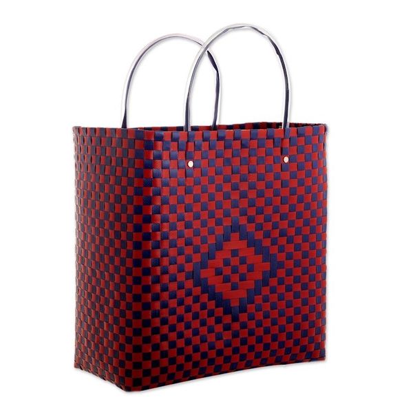 Alternate image for Red and Blue Recycled Tote Crafts Fair