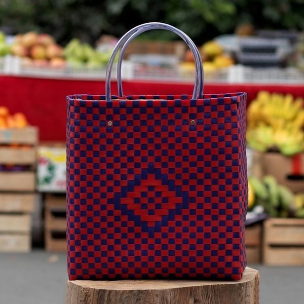 Alternate image for Red and Blue Recycled Tote Crafts Fair
