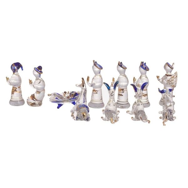 Alternate image for Clear Gilded Glass Nativity Scene from Peru 12 Piece Andean Festivity