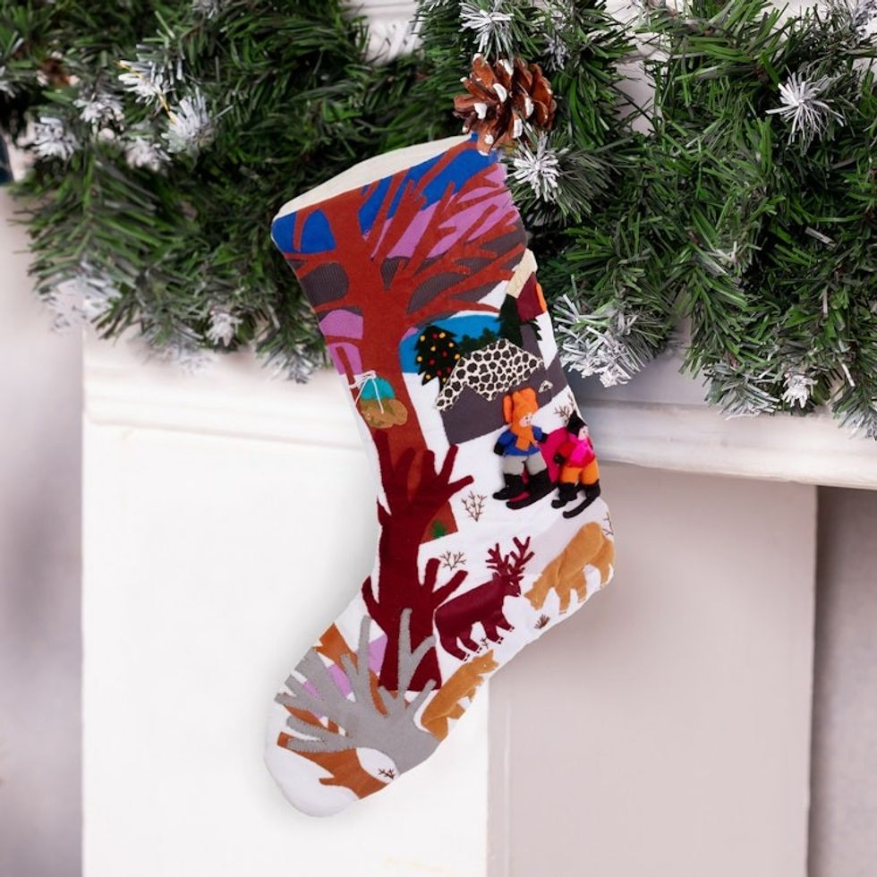 Applique Christmas stocking 'Winter Wonderland'