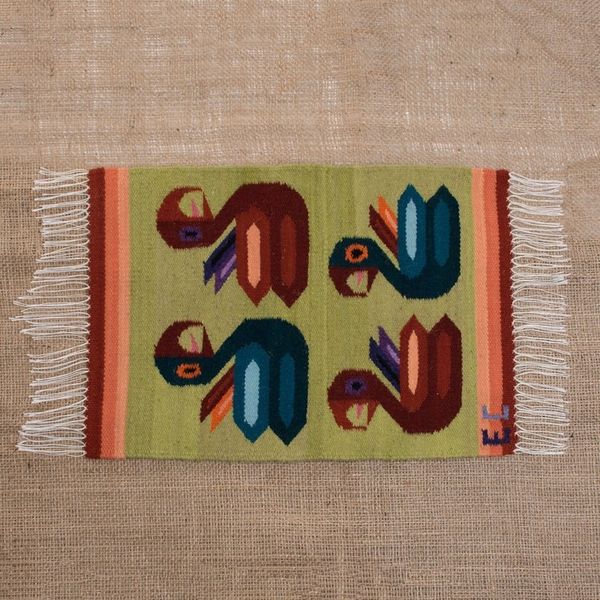 Alternate image for Parrot-Themed Wool Placemats from Peru Set of 4 Amazonian Parrots