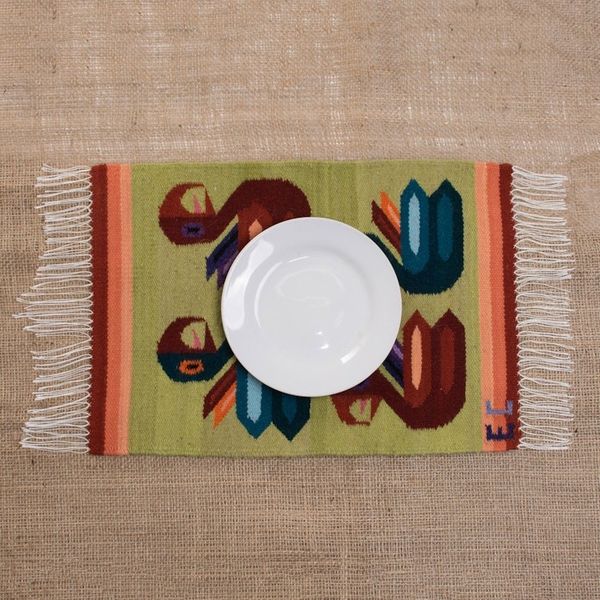 Alternate image for Parrot-Themed Wool Placemats from Peru Set of 4 Amazonian Parrots