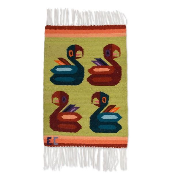 Alternate image for Parrot-Themed Wool Placemats from Peru Set of 4 Amazonian Parrots