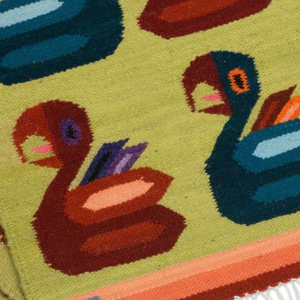 Alternate image for Parrot-Themed Wool Placemats from Peru Set of 4 Amazonian Parrots
