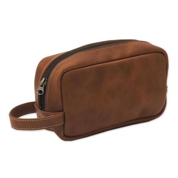 Alternate image for Mens Camel Brown Leather Toiletry Case from Peru Adventurer in Camel