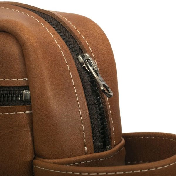 Alternate image for Mens Camel Brown Leather Toiletry Case from Peru Adventurer in Camel