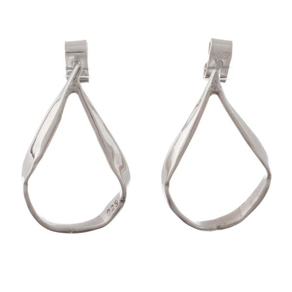 Alternate image for Artisan Crafted Sterling Silver Drop Earrings Sleek Stirrups