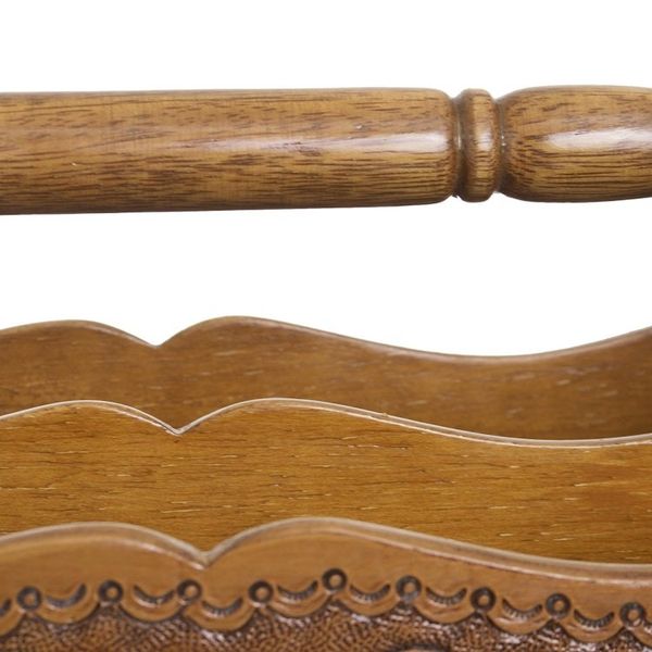 Alternate image for Floral Leather Wood Hand Tooled Magazine Rack Colonial Iquilla Flower