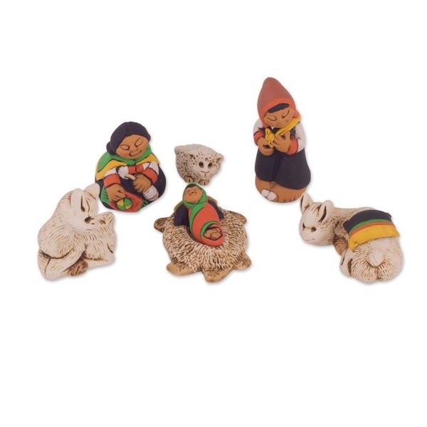 Alternate image for Andean Style Petite Ceramic Nativity Scene 7 Pieces Hope of the Andes
