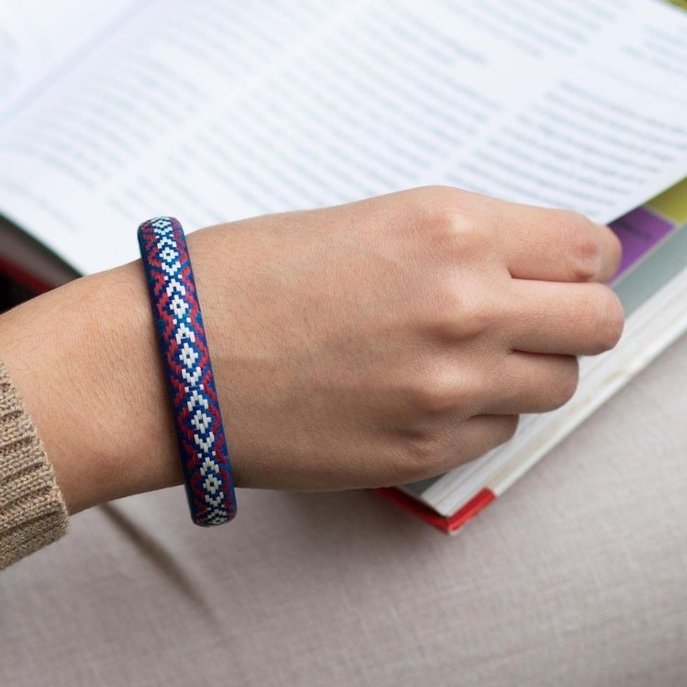 Handwoven Bangle Bracelet from Colombia 'Radiant Energy'