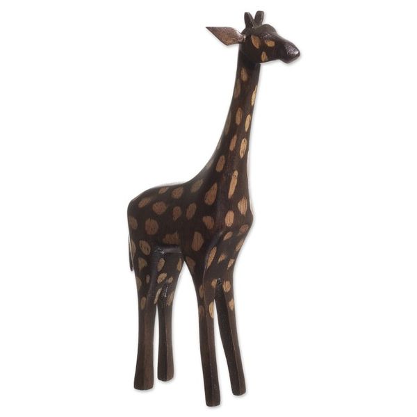 Alternate image for Hand-Carved Cedar Wood Giraffe Sculpture from Peru Charming Giraffe