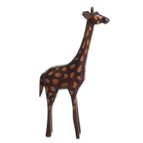 Alternate image for Hand-Carved Cedar Wood Giraffe Sculpture from Peru Charming Giraffe