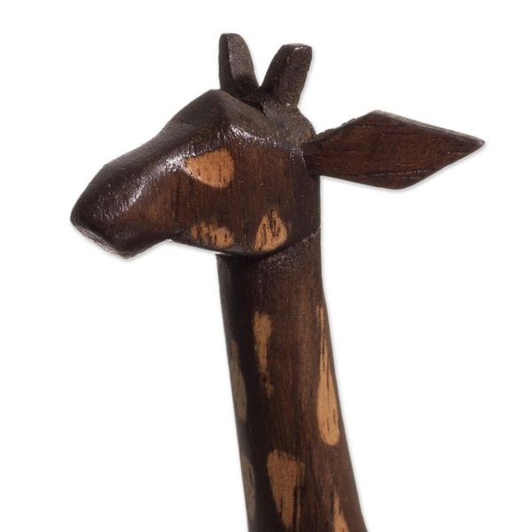Alternate image for Hand-Carved Cedar Wood Giraffe Sculpture from Peru Charming Giraffe