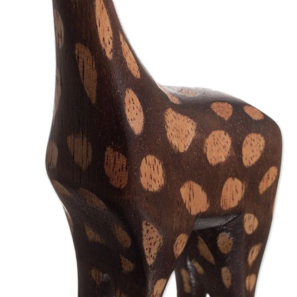 Alternate image for Hand-Carved Cedar Wood Giraffe Sculpture from Peru Charming Giraffe