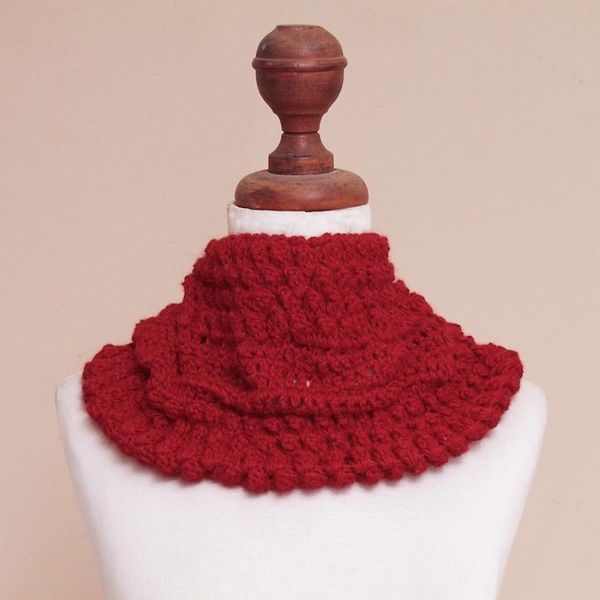 Alternate image for Alpaca Neck Warmer Knitted and Croched by Hand Jungle Rose