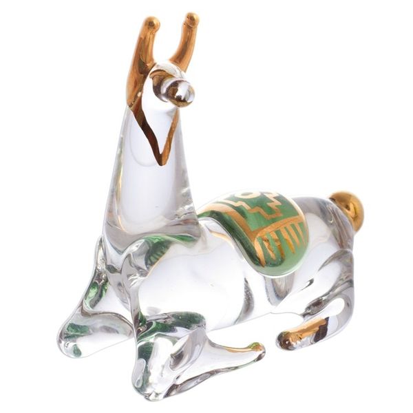 Alternate image for Gilded Clear Glass Llama Figurines from Peru Set of 4 Llama Family