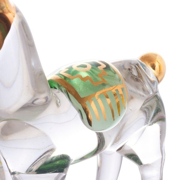 Alternate image for Gilded Clear Glass Llama Figurines from Peru Set of 4 Llama Family
