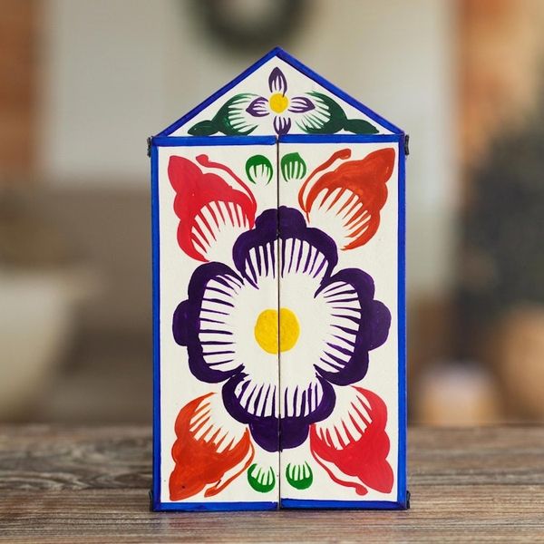 Alternate image for Folk Art Retablo Peruvian Nativity Scene Chapel of Santa Ana