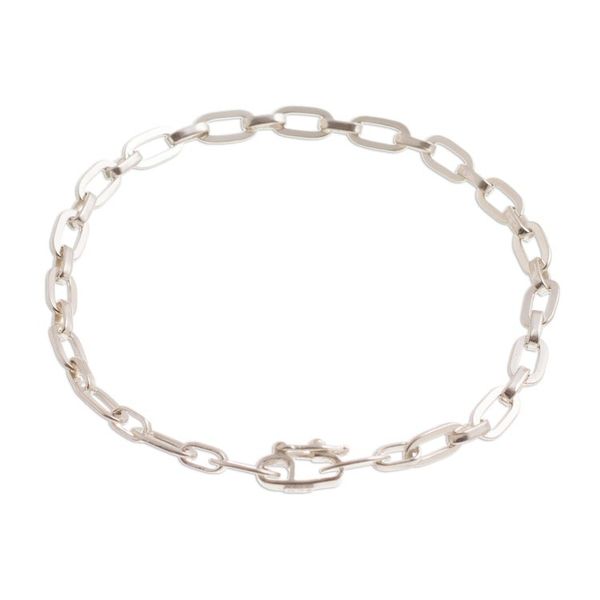 Alternate image for High-Polish Sterling Silver Link Bracelet from Peru Minimalist Flair