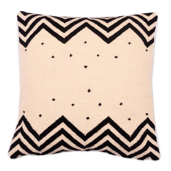 Alternate image for Black and Ivory Geometric and Dot Cushion Cover Peru Andes Minimalism