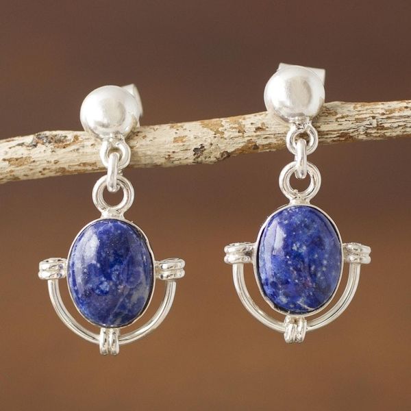 Alternate image for Handcrafted Lapis Lazuli Pendant and Earrings Jewelry Set Mystique