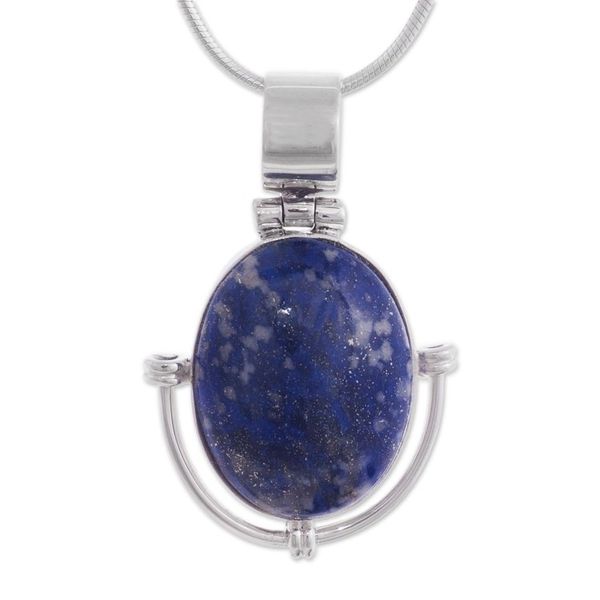 Alternate image for Handcrafted Lapis Lazuli Pendant and Earrings Jewelry Set Mystique