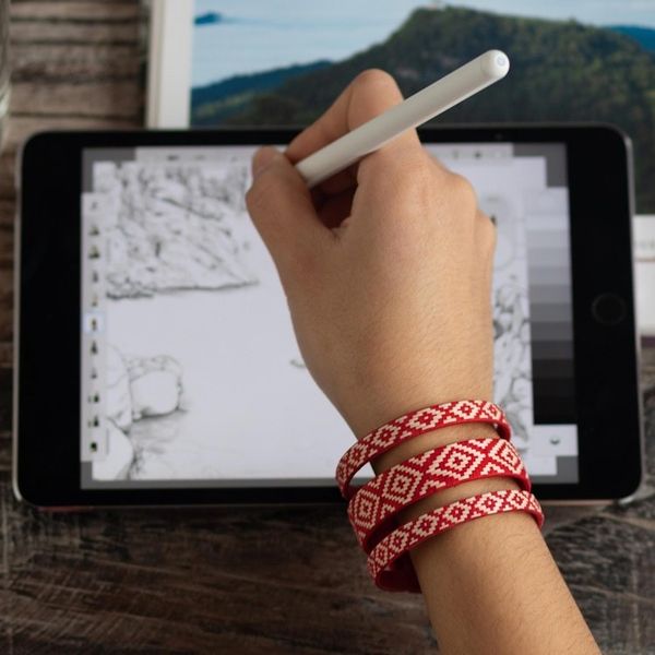 Alternate image for Handwoven Natural Fiber Cuff Bracelet Soul of Fire