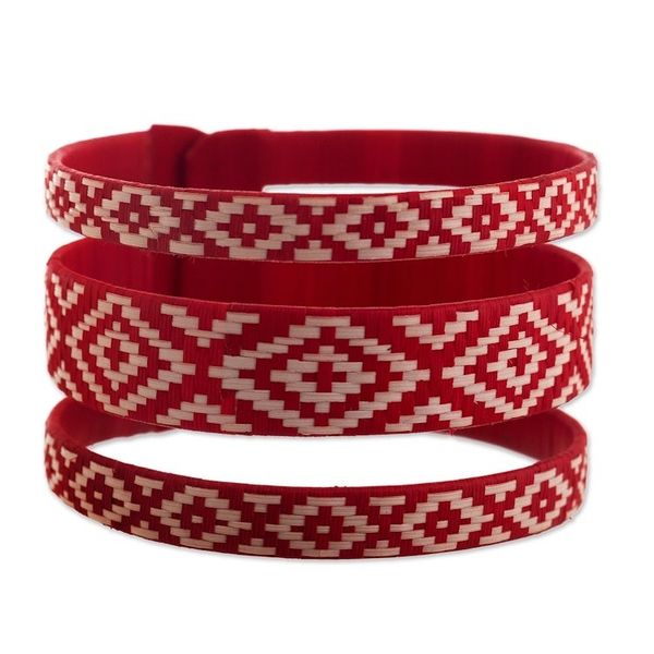 Alternate image for Handwoven Natural Fiber Cuff Bracelet Soul of Fire