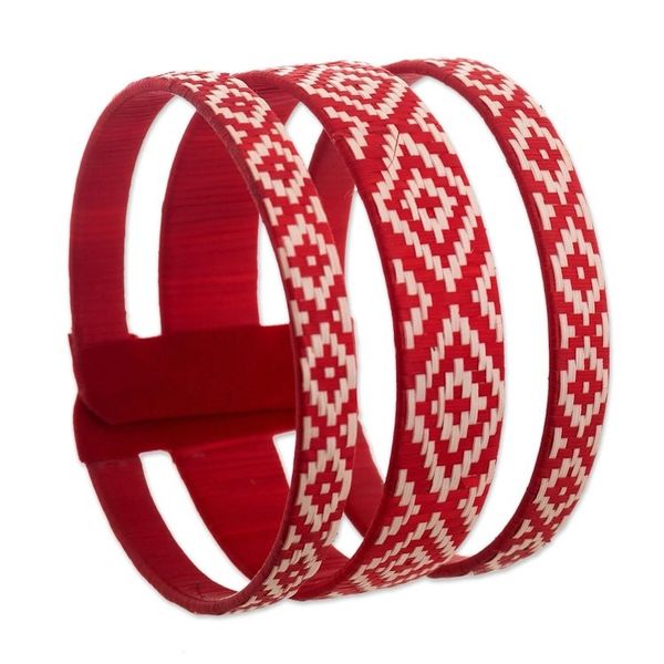 Alternate image for Handwoven Natural Fiber Cuff Bracelet Soul of Fire