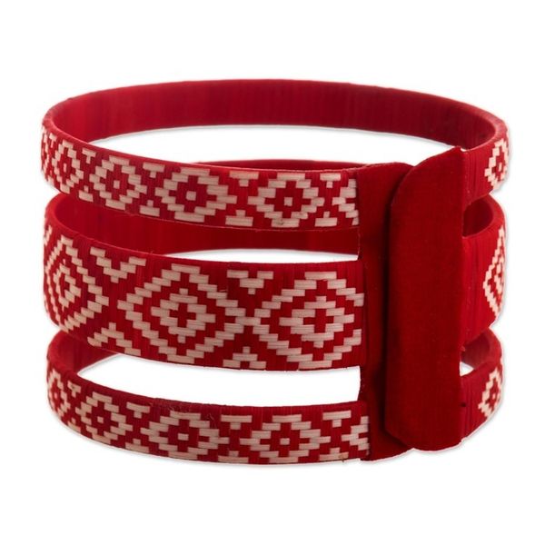 Alternate image for Handwoven Natural Fiber Cuff Bracelet Soul of Fire