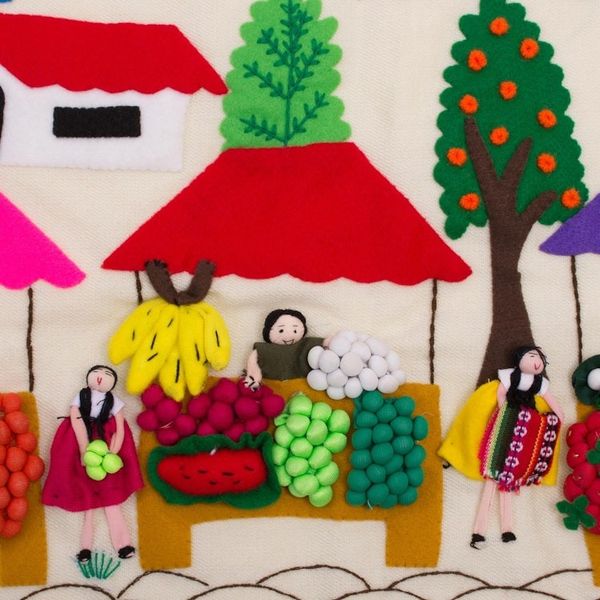 Alternate image for Cultural Cotton Arpillera Table Runner from Peru Andean Market