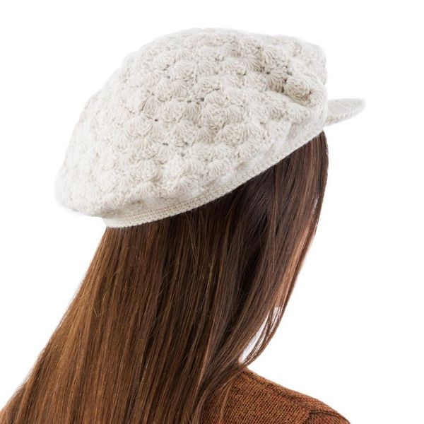 Alternate image for Fair Trade Alpaca Wool Solid White Hat Wispy Clouds