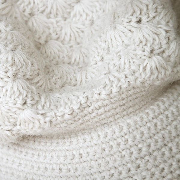 Alternate image for Fair Trade Alpaca Wool Solid White Hat Wispy Clouds