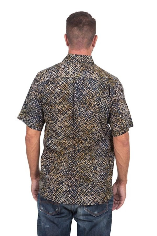 Alternate image for Hand Dyed Batik Short Sleeve Shirt for Men from Bali Night Starfield