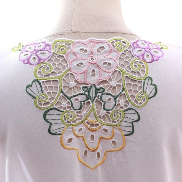 Alternate image for Floral Embroidered Rayon Blouse in White from Bali Flower Colors in White
