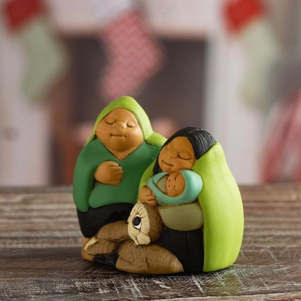 Alternate image for Petite Andean Christmas Nativity Scene in Ceramic Holy Family in Peru