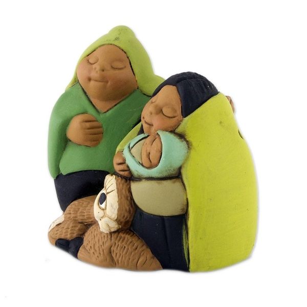 Alternate image for Petite Andean Christmas Nativity Scene in Ceramic Holy Family in Peru