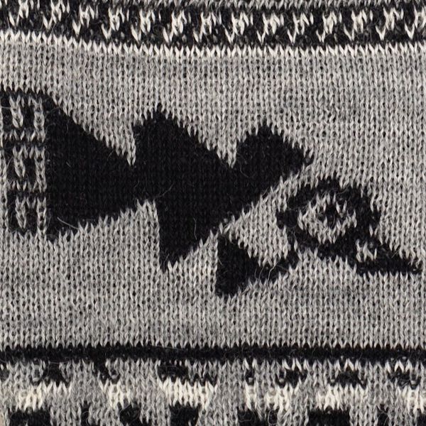 Alternate image for Soft Fingerless Mitts in 100 Baby Alpaca from Peru Chancay Icons in Grey