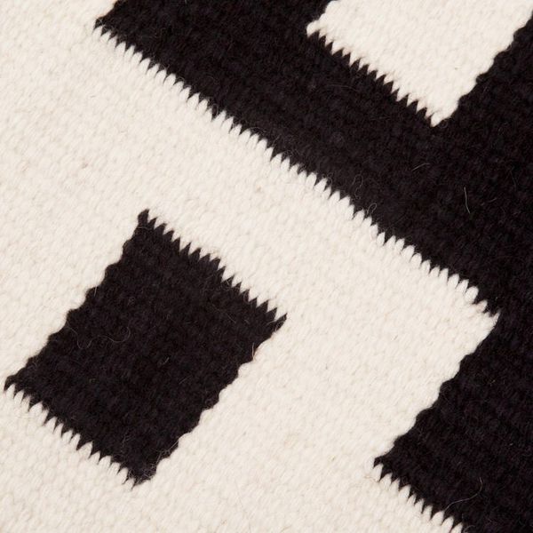 Alternate image for Abstract Black and Alabaster Wool Table Runner from Peru Abstract Forms