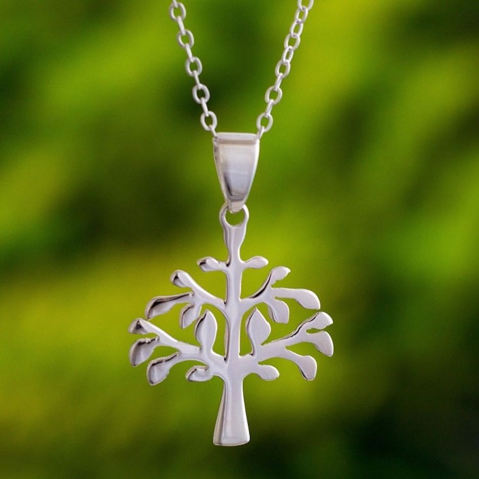 Handmade Sterling Silver Tree of Life Pendant Necklace 'Andean Tree of Life'