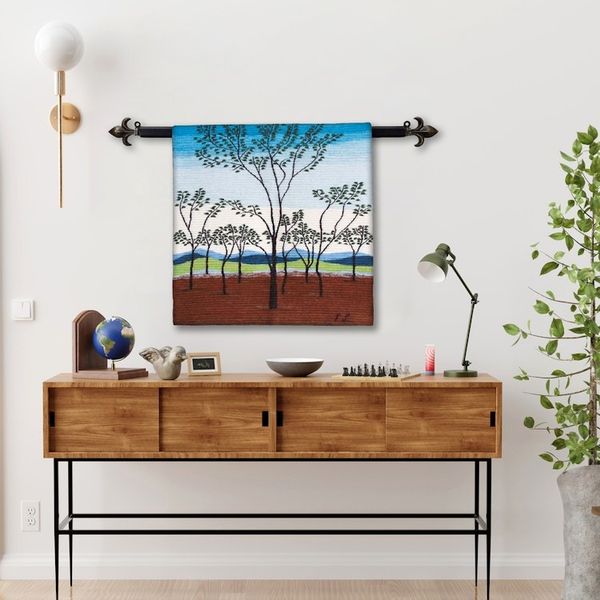 Alternate image for Andes Handwoven Wool Tapestry of a Landscape Autumn in the North