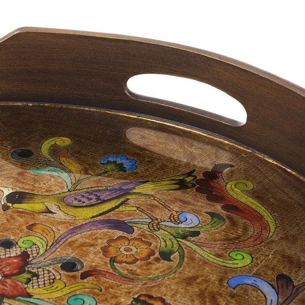 Alternate image for Unique Reverse-Painted Glass Serving Tray Heralds of Spring