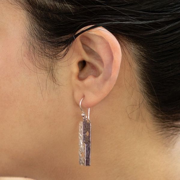 Alternate image for Geometric Sterling Silver Dangle Earrings from Peru Bold Geometry