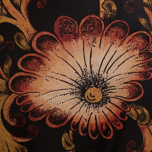 Alternate image for Floral Reverse Painted Glass Tray from Peru Nightfall Flowers