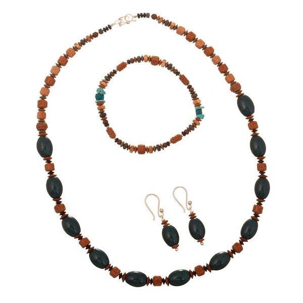 Alternate image for Sterling Silver and Ceramic Blue Jewelry Set from Peru Imperial Blue