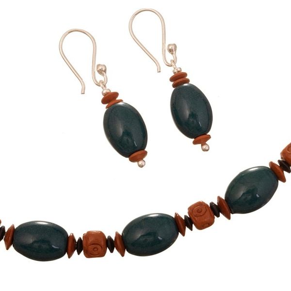 Alternate image for Sterling Silver and Ceramic Blue Jewelry Set from Peru Imperial Blue